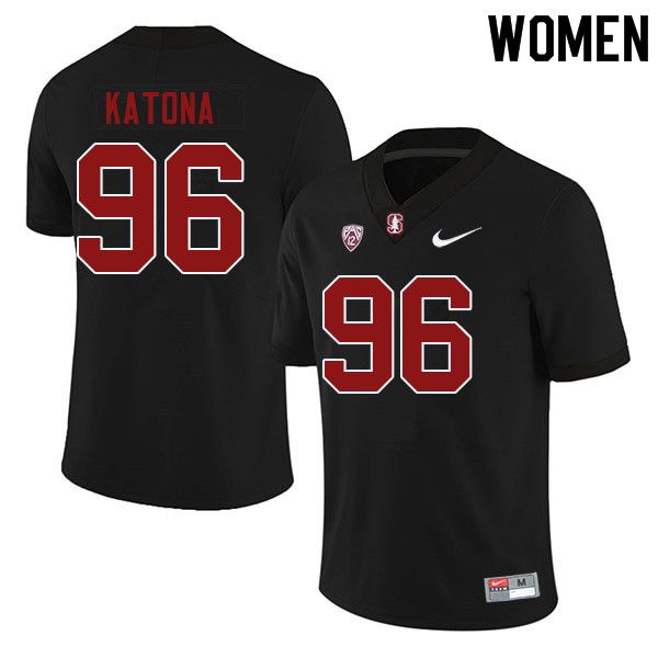 Women #96 Jacob Katona Stanford Cardinal College Football Jerseys Sale-Black